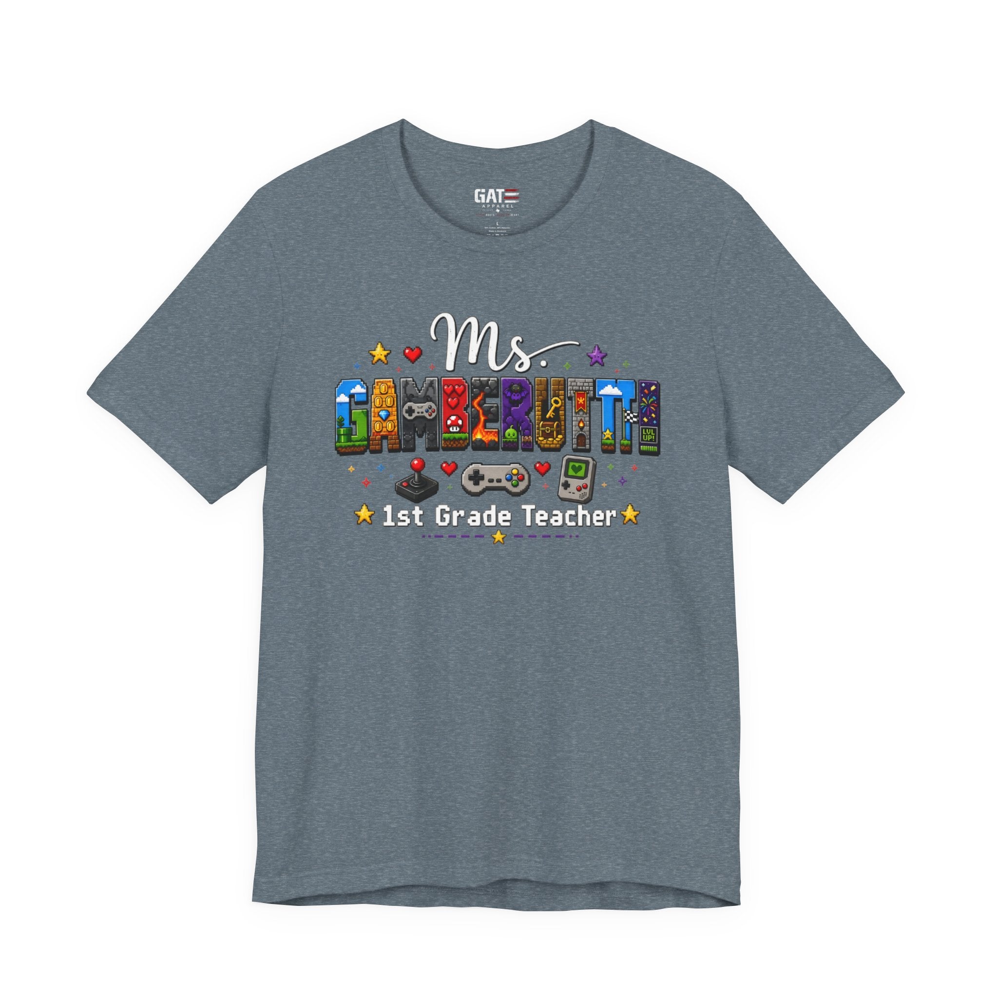 CustomTeacher Gaming T-Shirt Block Letters