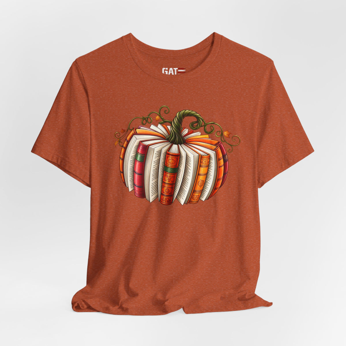 Fall Book Lover Shirt – Pumpkin Books Graphic Tee – product photo