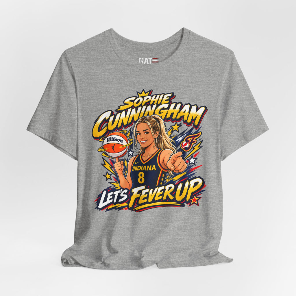 Sophie Cunningham Indiana Fever #8 T-Shirt Fever Up WNBA Basketball Graphic Tee