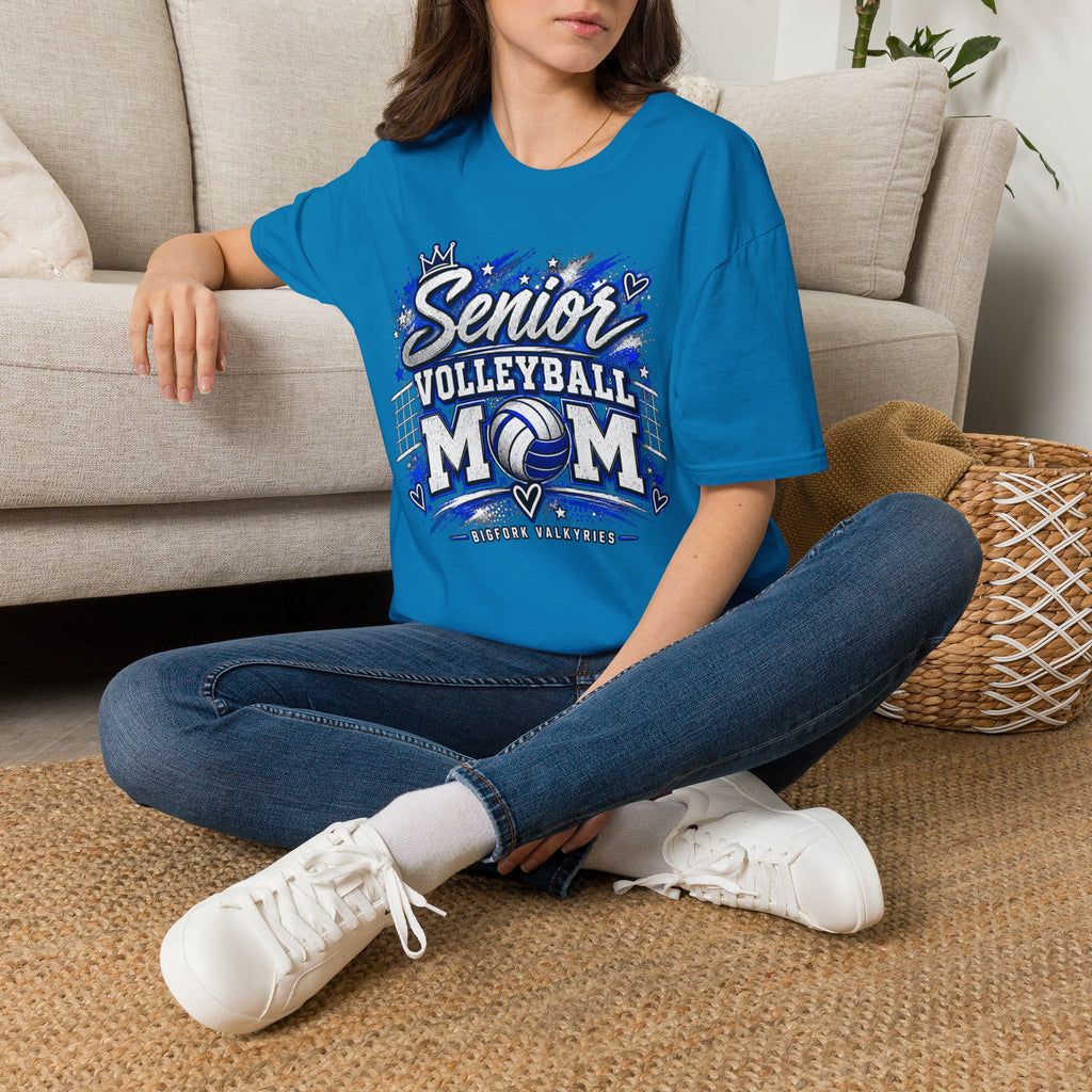Volleyball Mom Senior Player Photo Tee — Custom Photo Team Name and Number