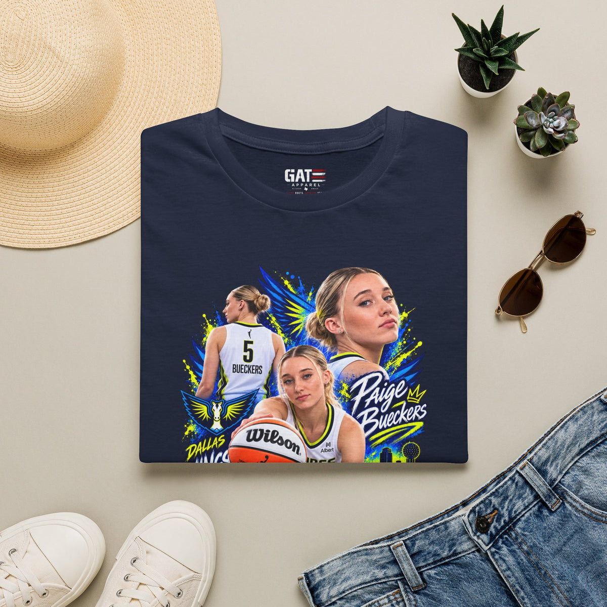 Paige Bueckers Dallas Wings Triple Threat Shirt WNBA Basketball Graphic Tee