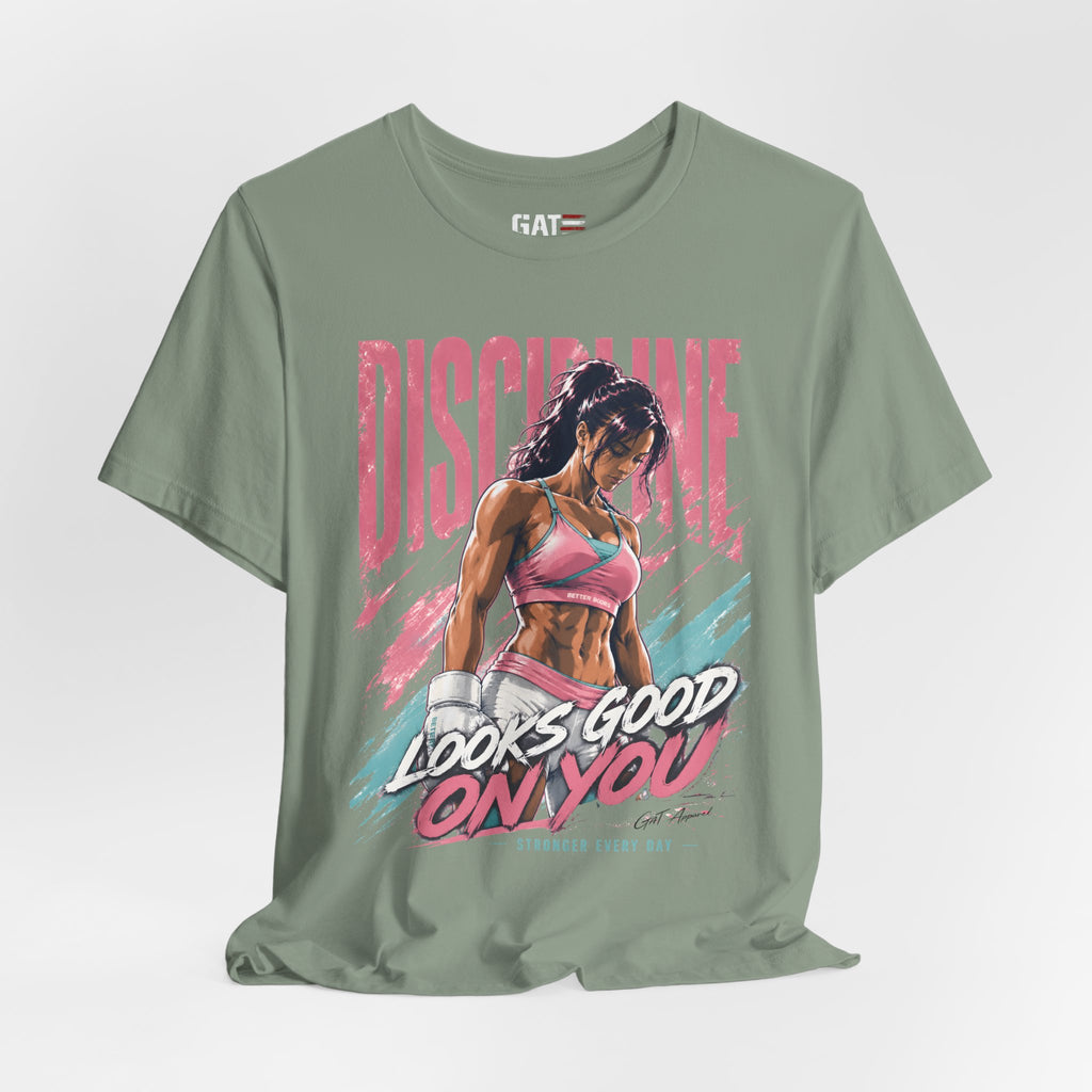 Discipline Looks Good On You Shirt, Women's Gym Shirt, Motivational Workout Tee, Fitness Graphic T Shirt, Cute Gym Apparel, Weightlifting