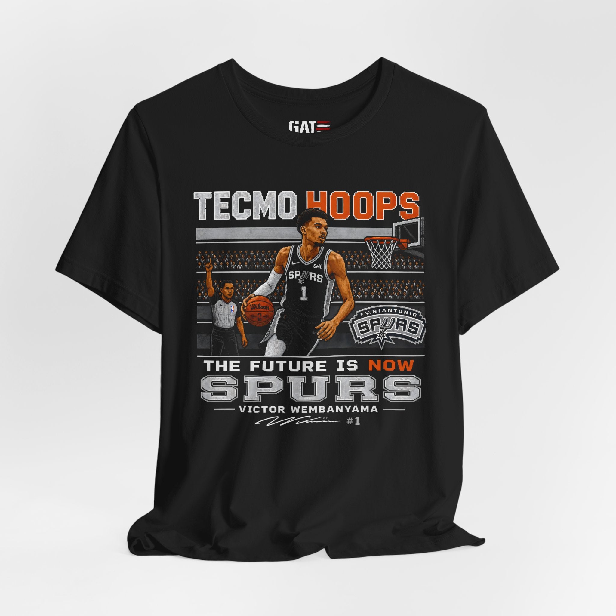 Tecmo Hoops Victor Wembanyama Spurs T-Shirt | The Future Is Now basketball tee