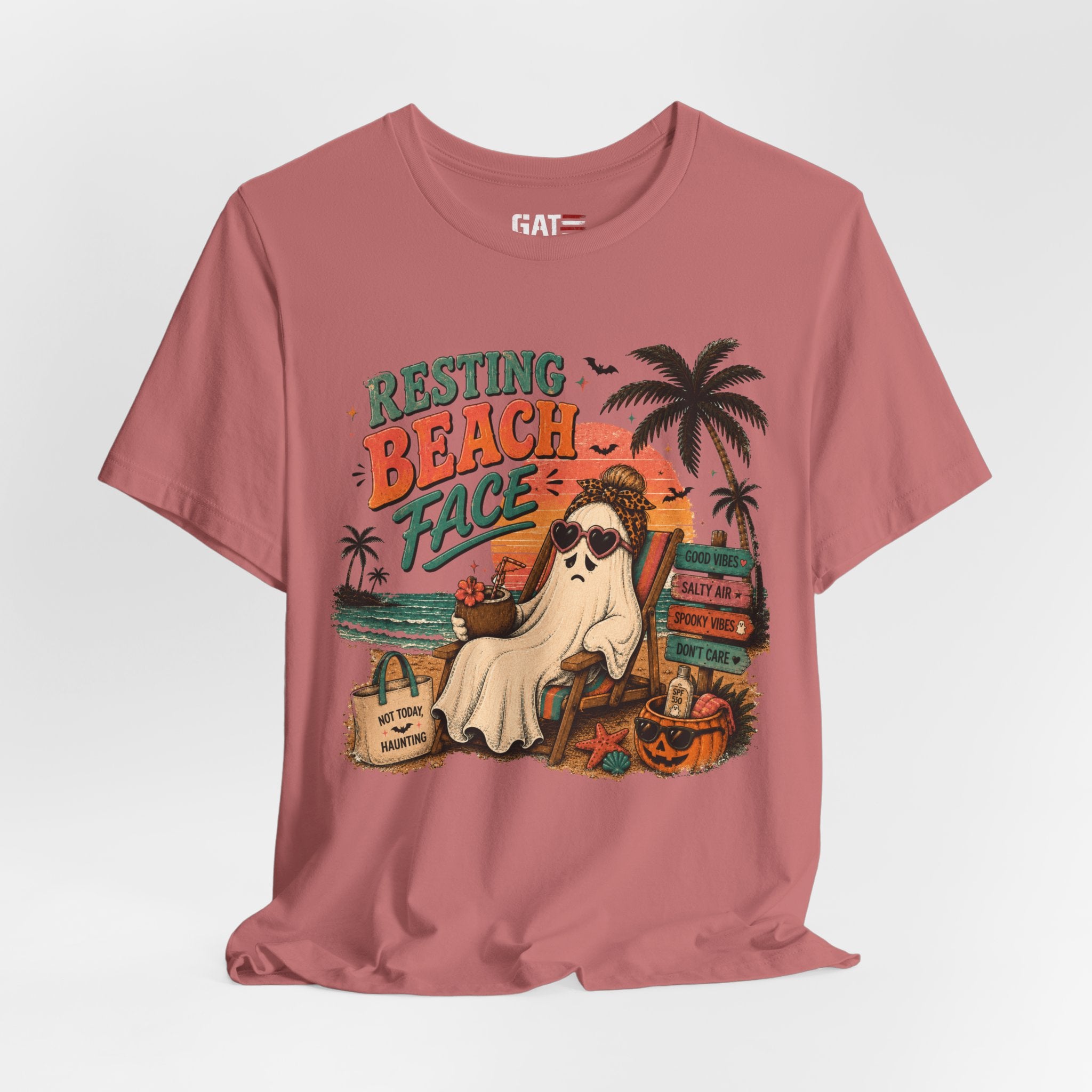 Summerween Shirt, Spooky Beach Shirt, Ghost Beach Tee, Halloween Beach Shirt, Coastal Halloween Tee, Tropical Ghost Shirt