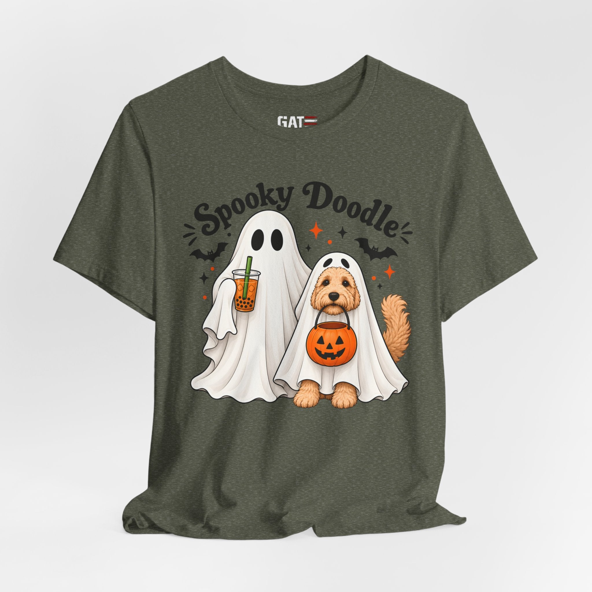 Spooky Doodle Halloween T-Shirt — Ghost & Doodle Dog Pumpkin Costume