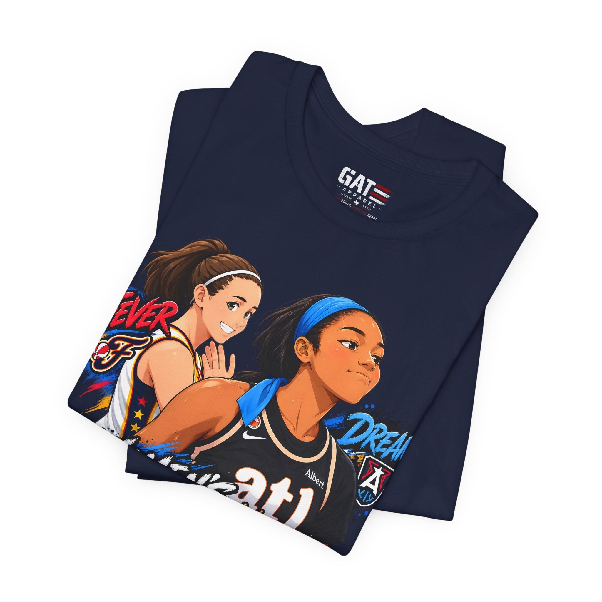 Caitlin Clark Angel Reese Shirt WNBA Basketball Rivalry Fever Sky Graphic Tee