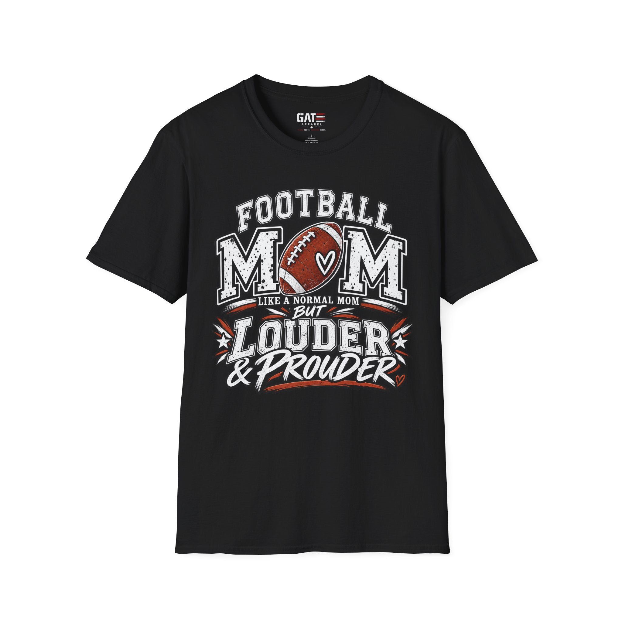 Football Mom Gildan Soft Style T-Shirt — Loud & Proud Vintage Football Mom Tee