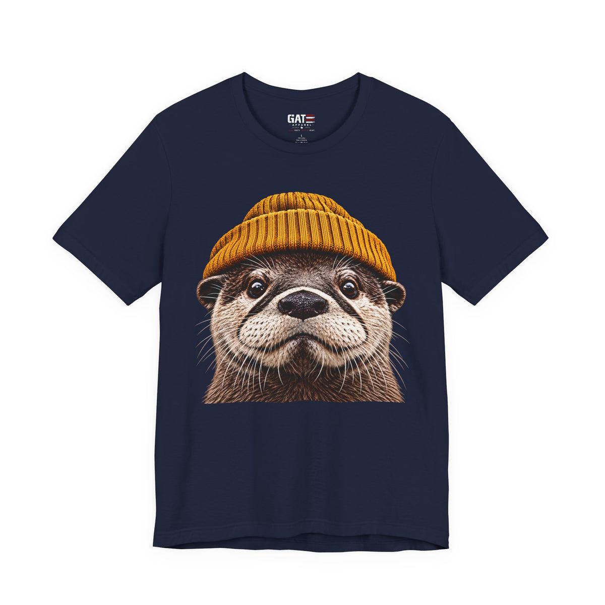 Cute Otter Wearing Beanie Wildlife Graphic T-Shirt - product image 7