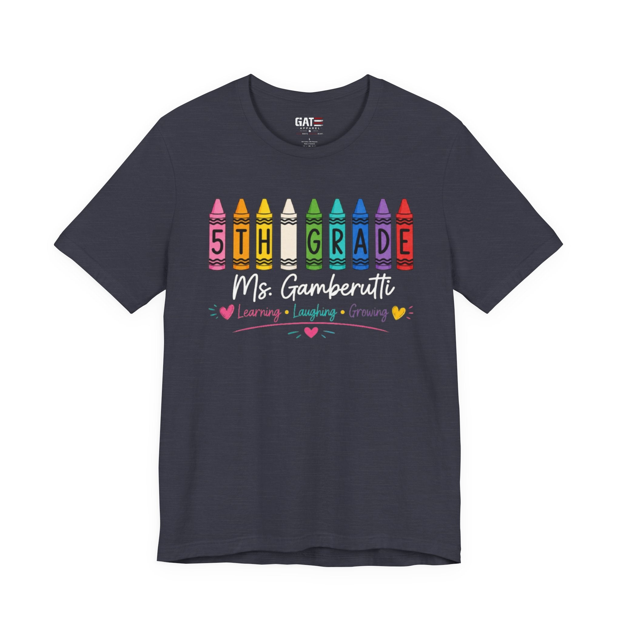 Customize Grade Level and Name Teacher Crayon Shirt