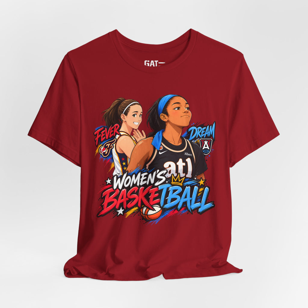 Caitlin Clark Angel Reese Shirt WNBA Basketball Rivalry Fever Sky Graphic Tee
