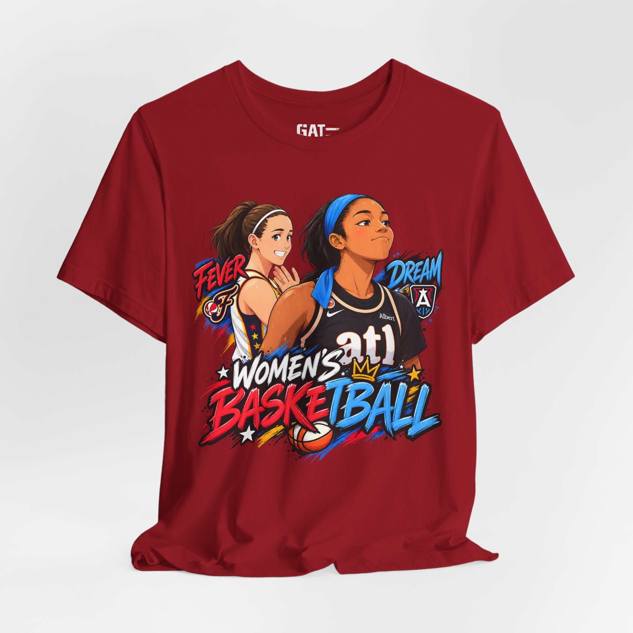Caitlin Clark Angel Reese Shirt WNBA Basketball Rivalry Fever Sky Graphic Tee