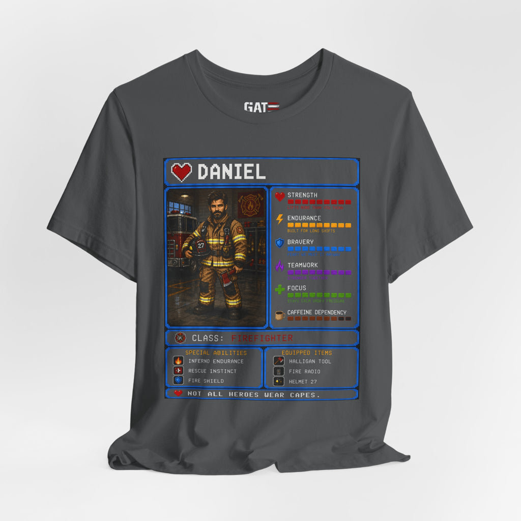 Custom Firefighter RPG Character Shirt | Personalized Firefighter Gift