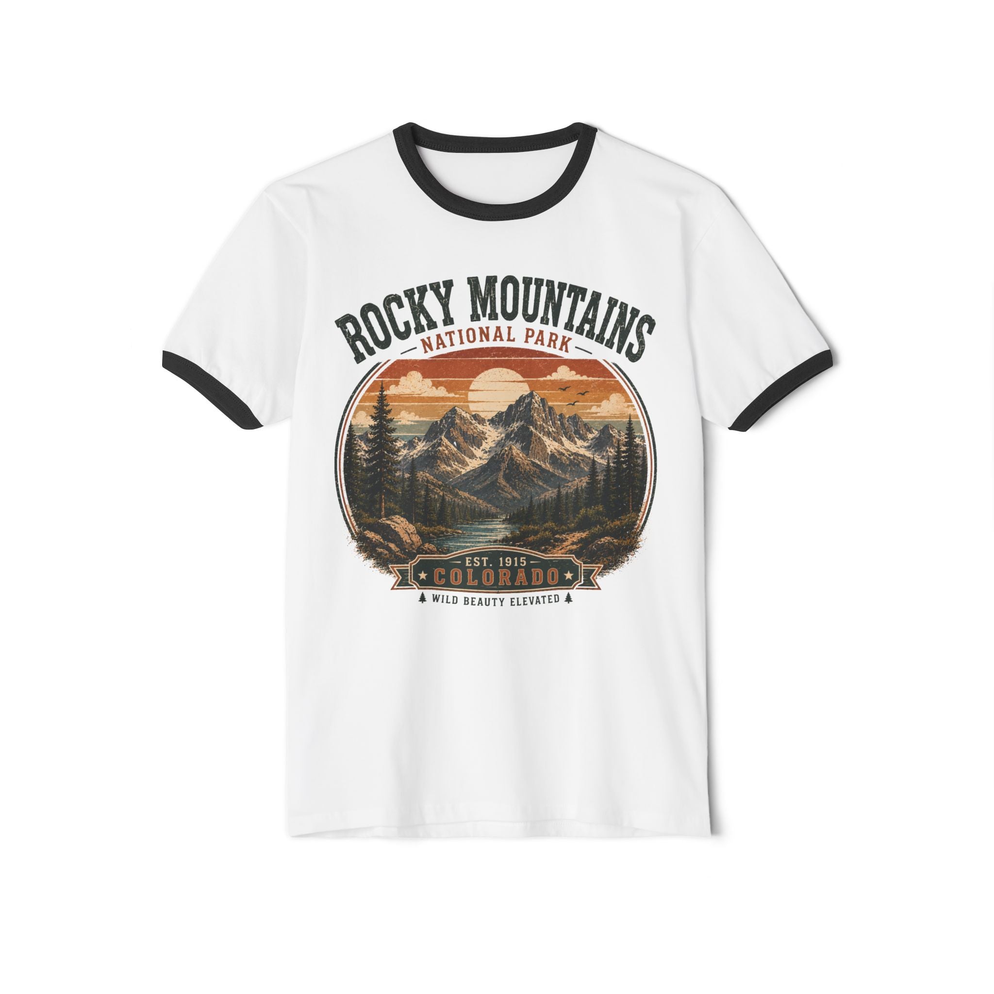 Rocky Mountains National Park Colorado Vintage Ringer T-Shirt