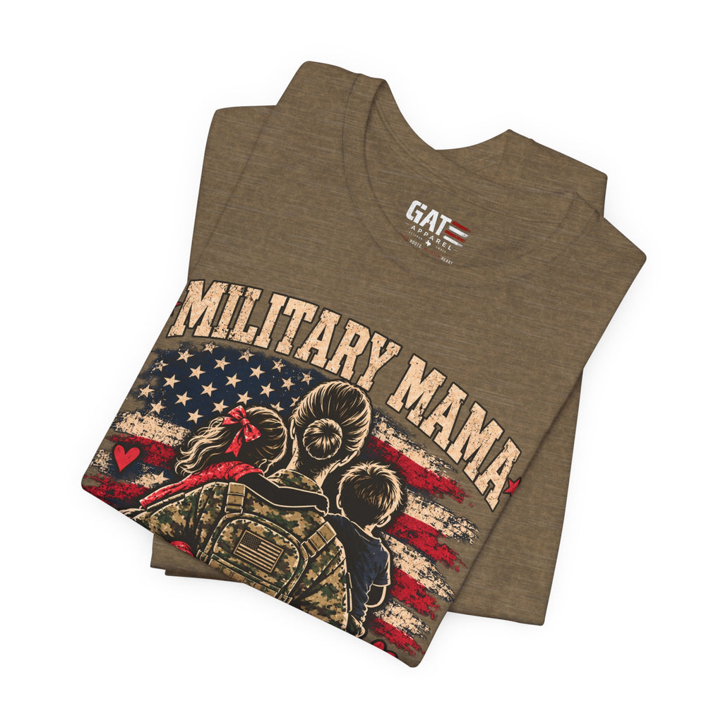 Military Mama T-Shirt – "Serving My Country, Raising My Littles" Patriotic Mom Tee