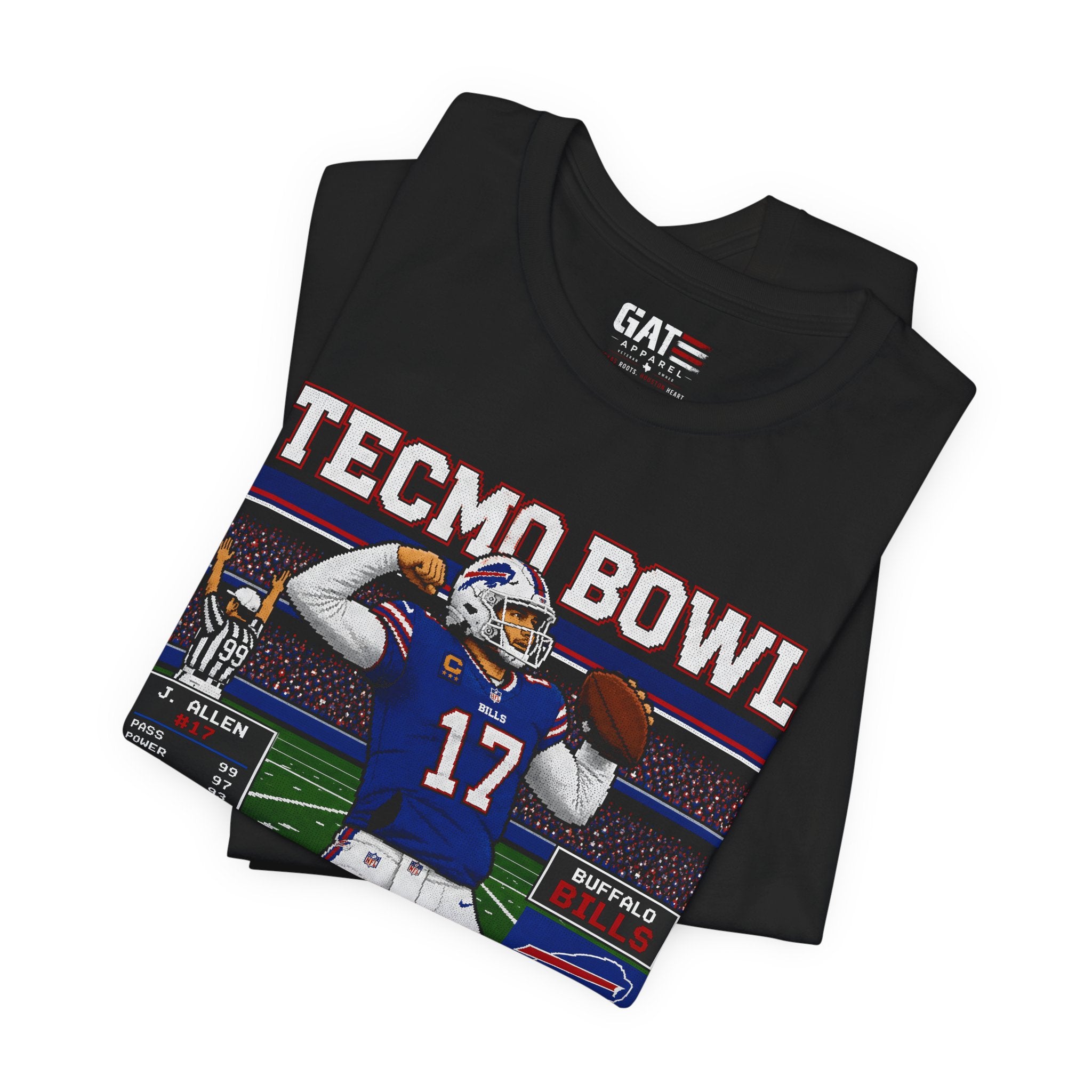 Josh Allen Tecmo Bowl Shirt Retro Football Graphic Tee Vintage Video Game Style Buffalo Fan Gift for Men Women