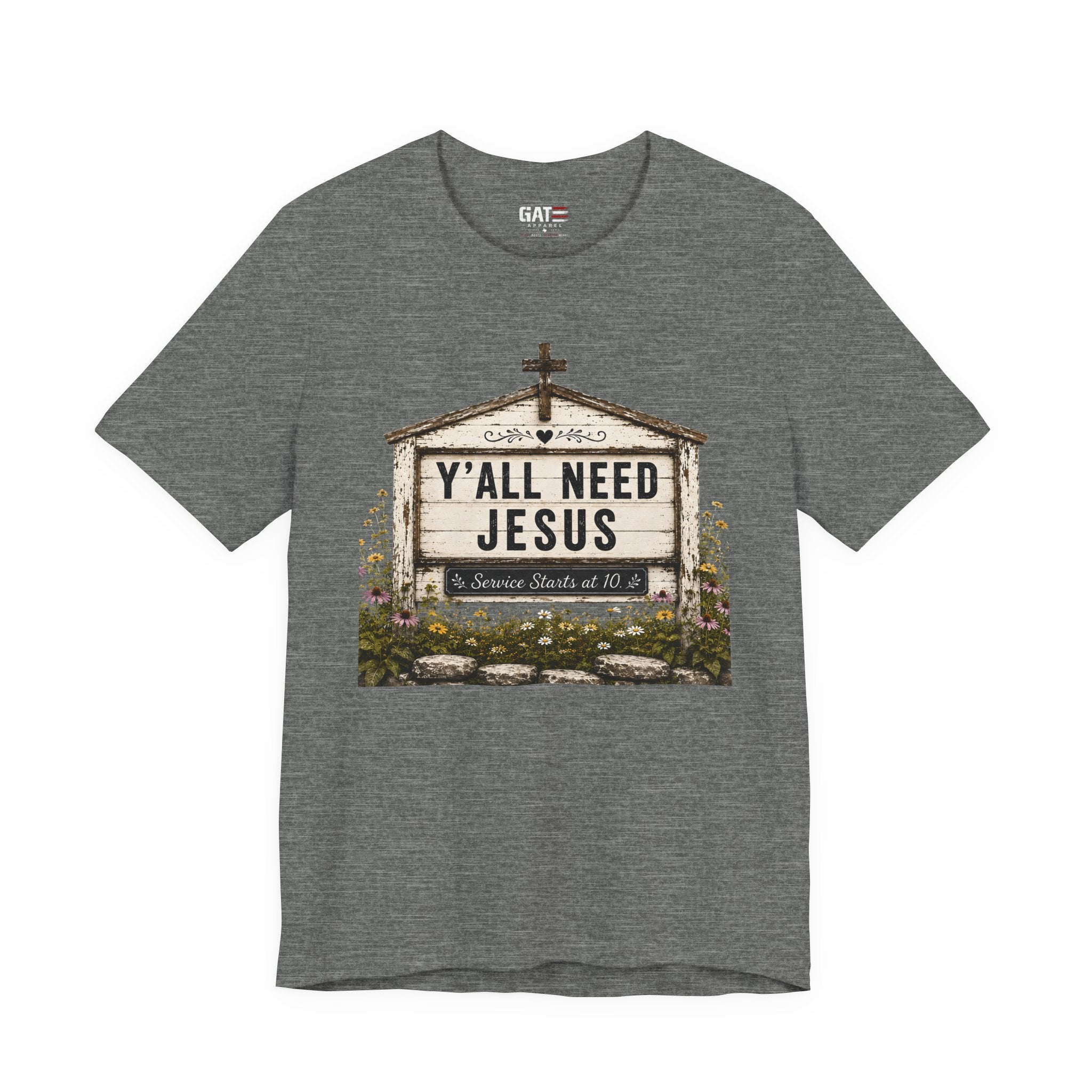 Y'all Need Jesus, Christian Shirt for Women, Rustic Faith Graphic Tee, Country Western Shirt, Farmhouse Christian Gift, Cowgirl Church Tee