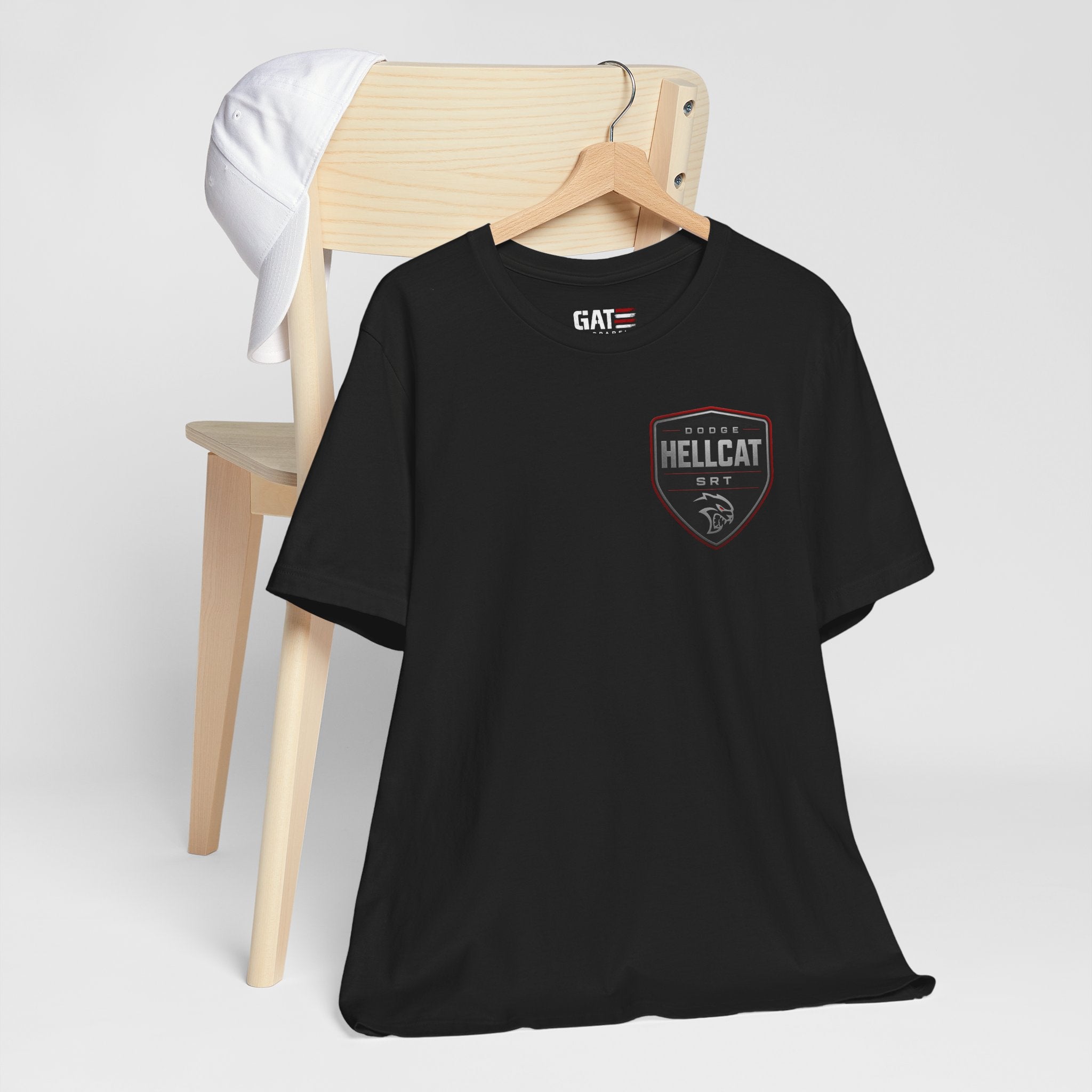Dodge Hellcat SRT Graphic Tee — Muscle Car Illustration & Specs T-Shirt
