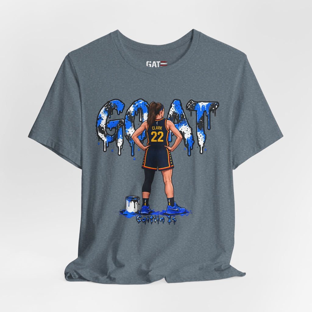 Caitlin Clark Caitlin 1s GOAT Blue Paint Sneaker Shirt