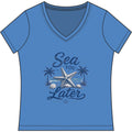 Sea You Later V-Neck Tee — Women's Nautical Starfish Beach Shirt