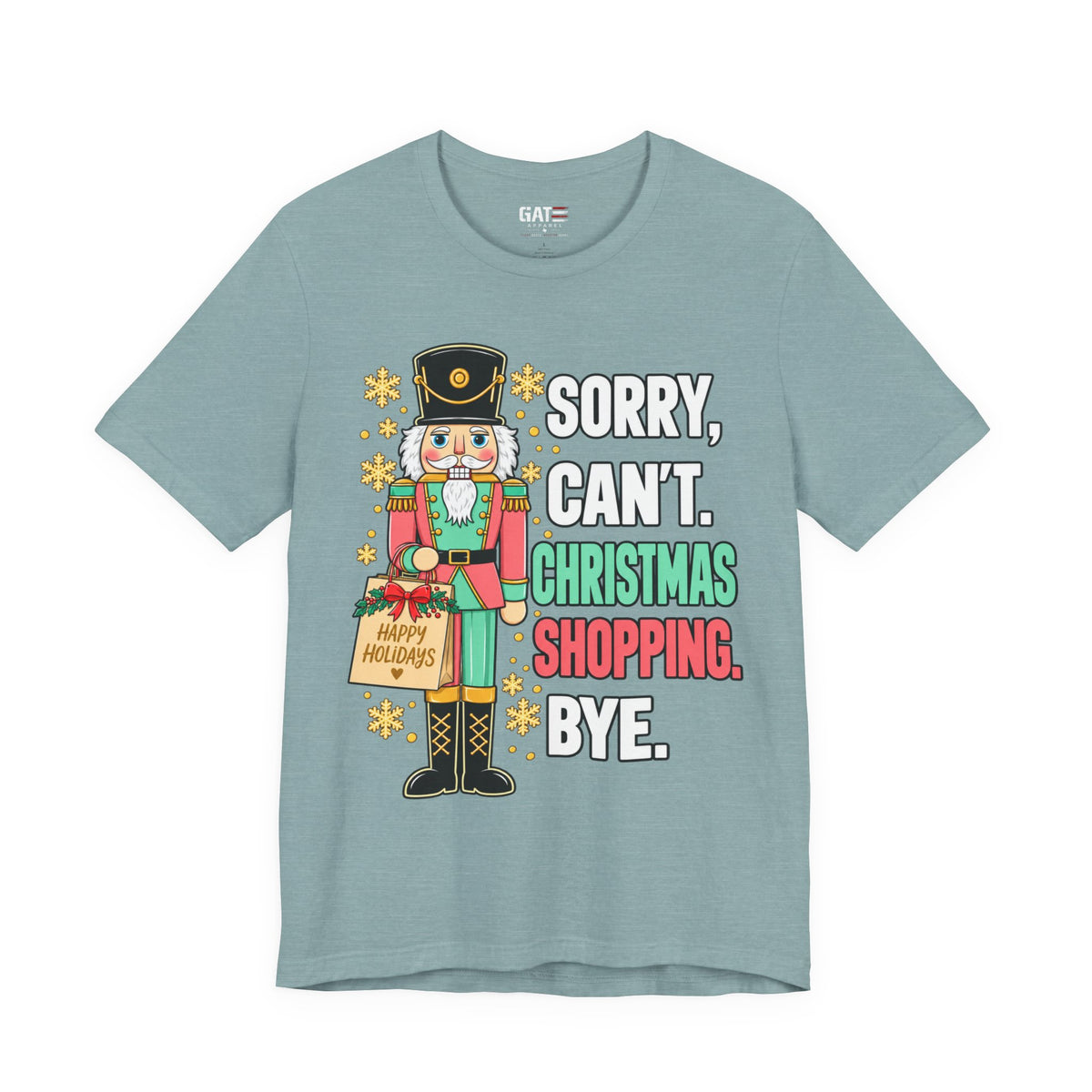 Christmas shopping nutcracker graphic T-shirt with humorous holiday design - product image 15