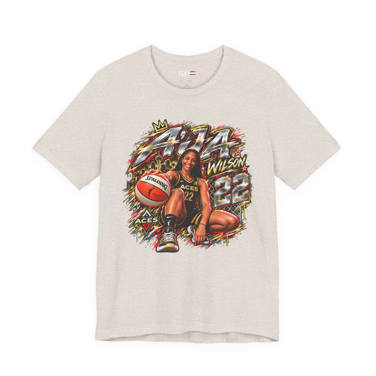 A'ja Wilson #22 Shirt – Las Vegas Aces WNBA Basketball Tee product mockup 9