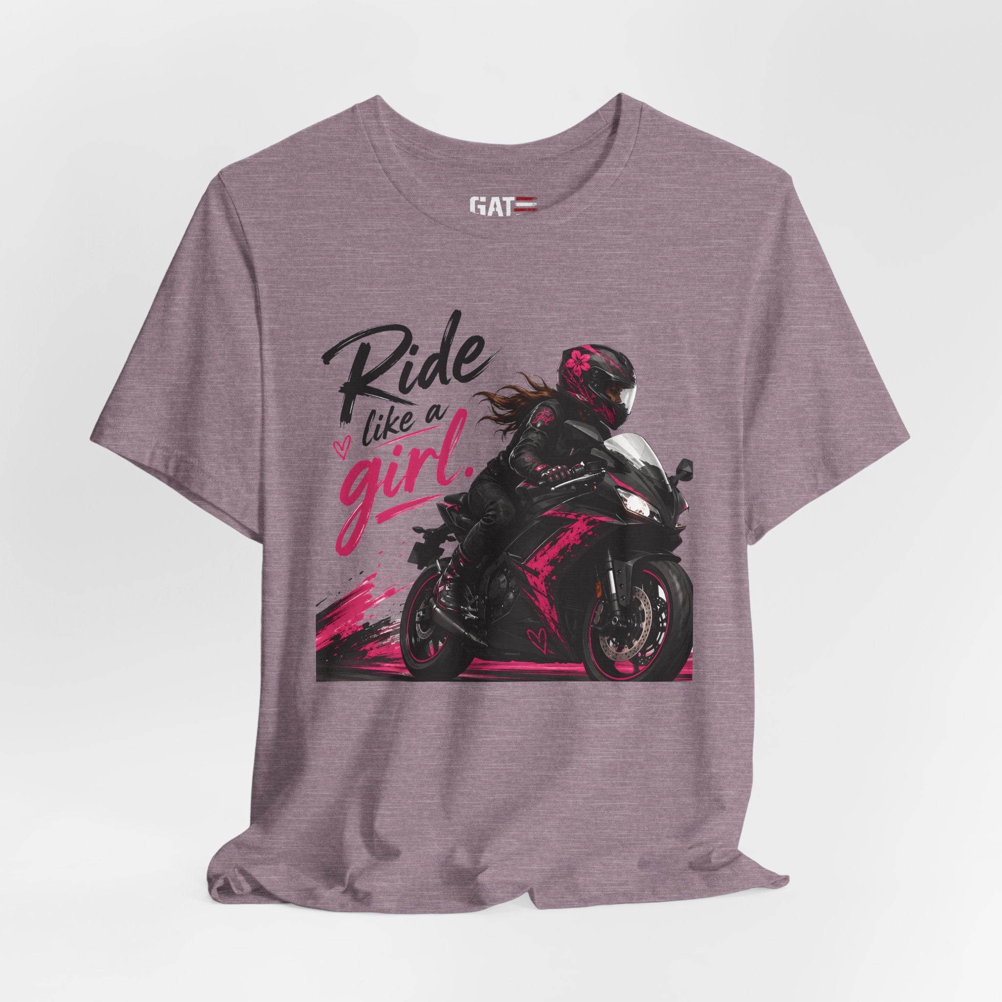 Ride Like A Girl Shirt, Women Motorcycle Rider Tee, Pink Biker Shirt, Moto Girl Gift, Sport Bike Shirt, Female Rider Tee