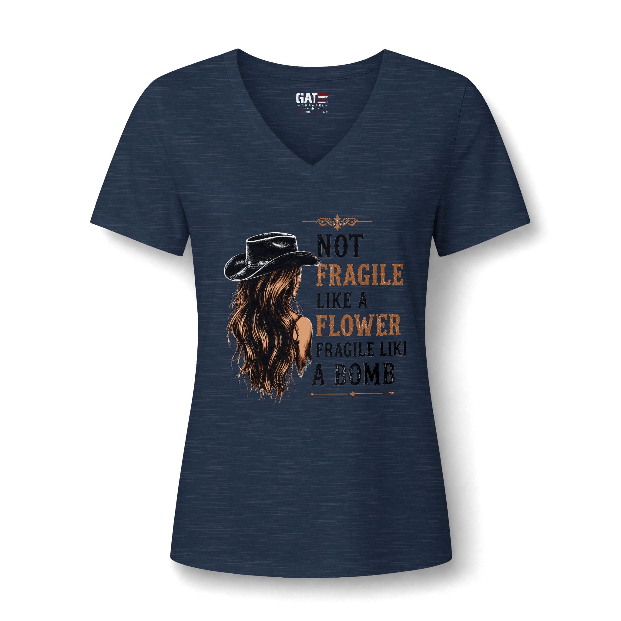 Beth Dutton Not Fragile Like a Flower — Women's V-Neck Tee