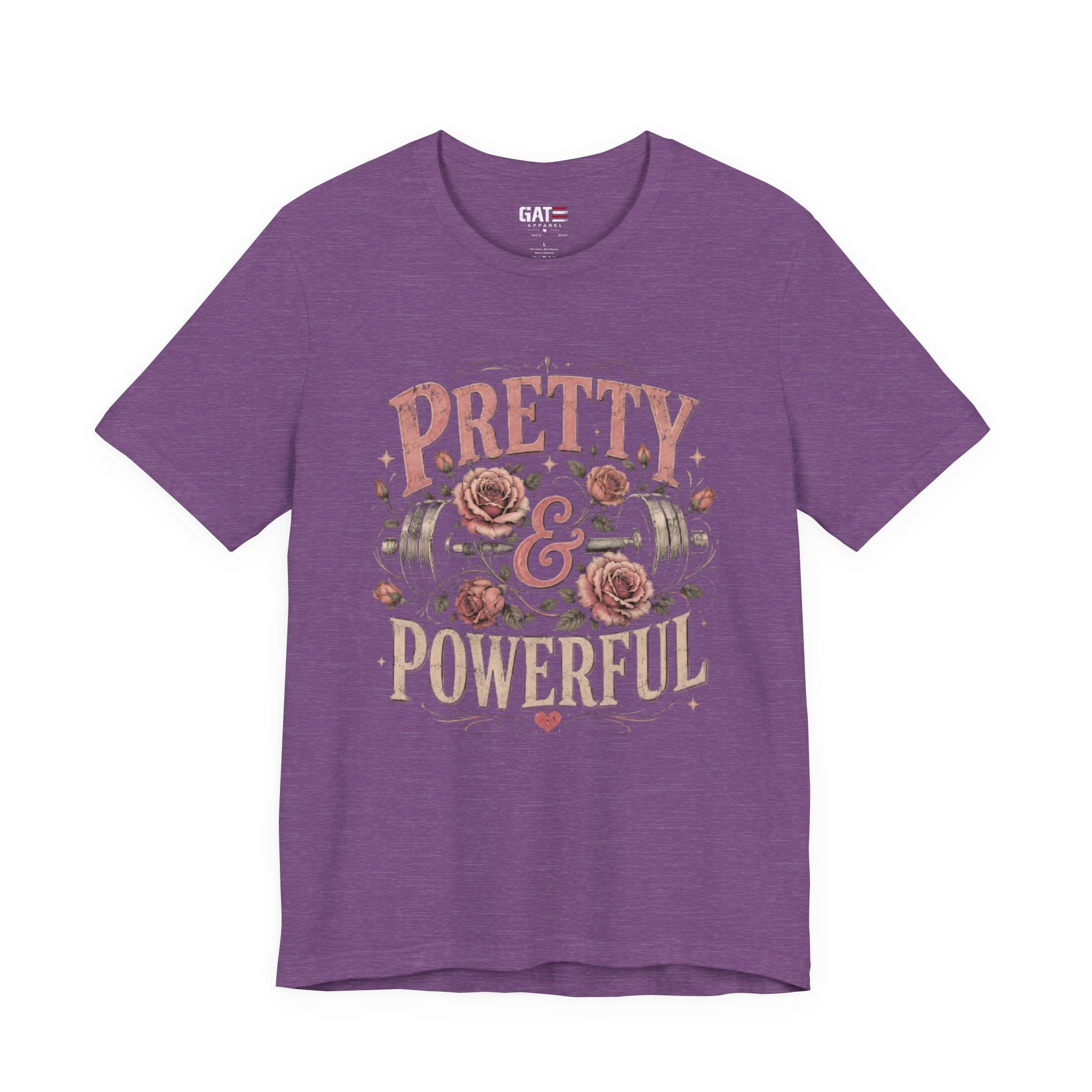 Pretty and Powerful Shirt, Women's Gym Shirt, Weightlifting Tee, Cute Fitness Shirt, Workout Gift for Strong Women