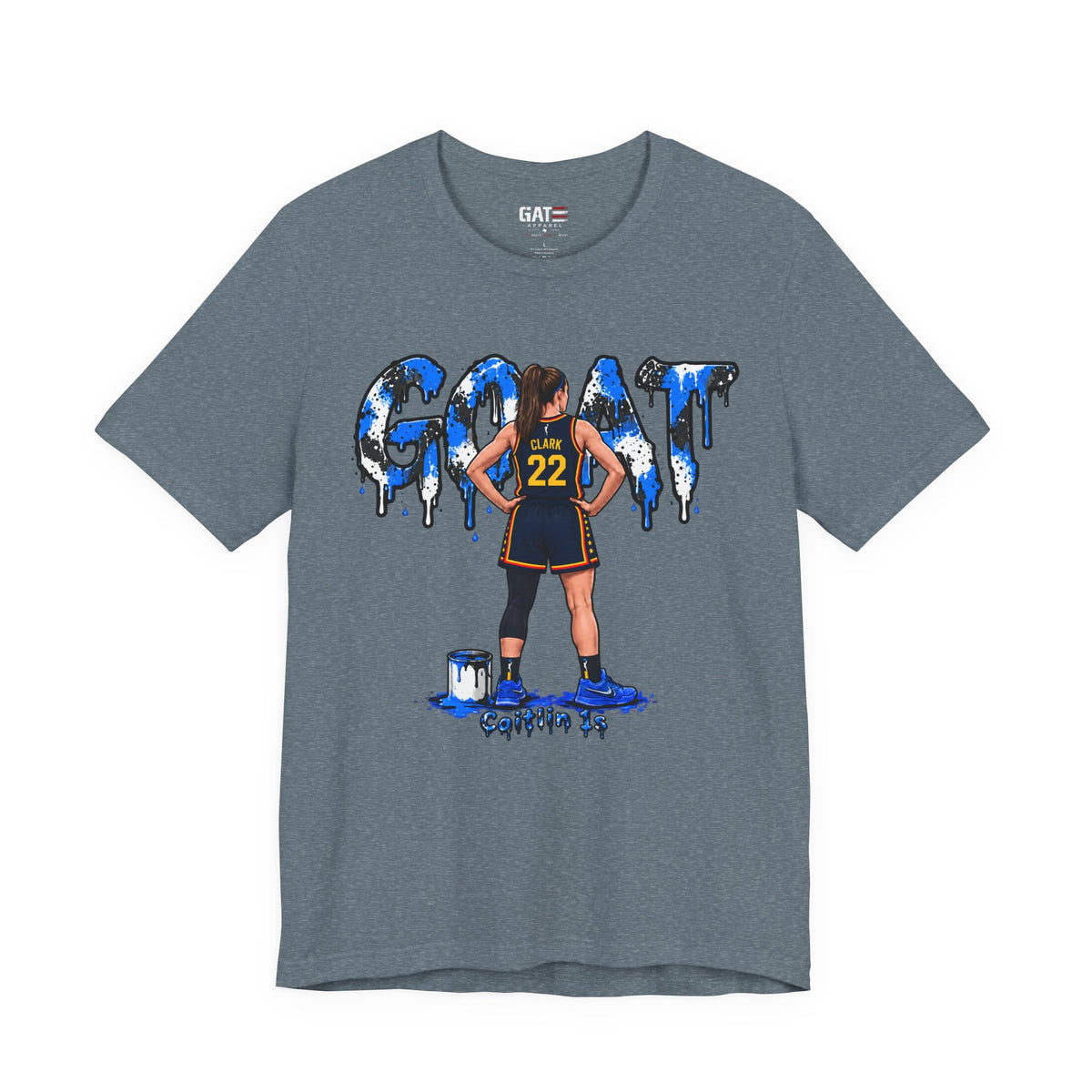 Caitlin Clark Caitlin 1s GOAT Blue Paint Sneaker Shirt