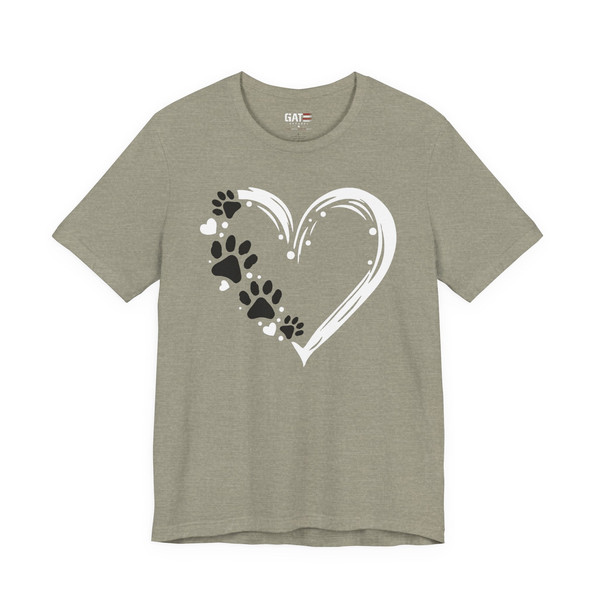 Paw Print Heart T-Shirt — Dog Lover Graphic Tee