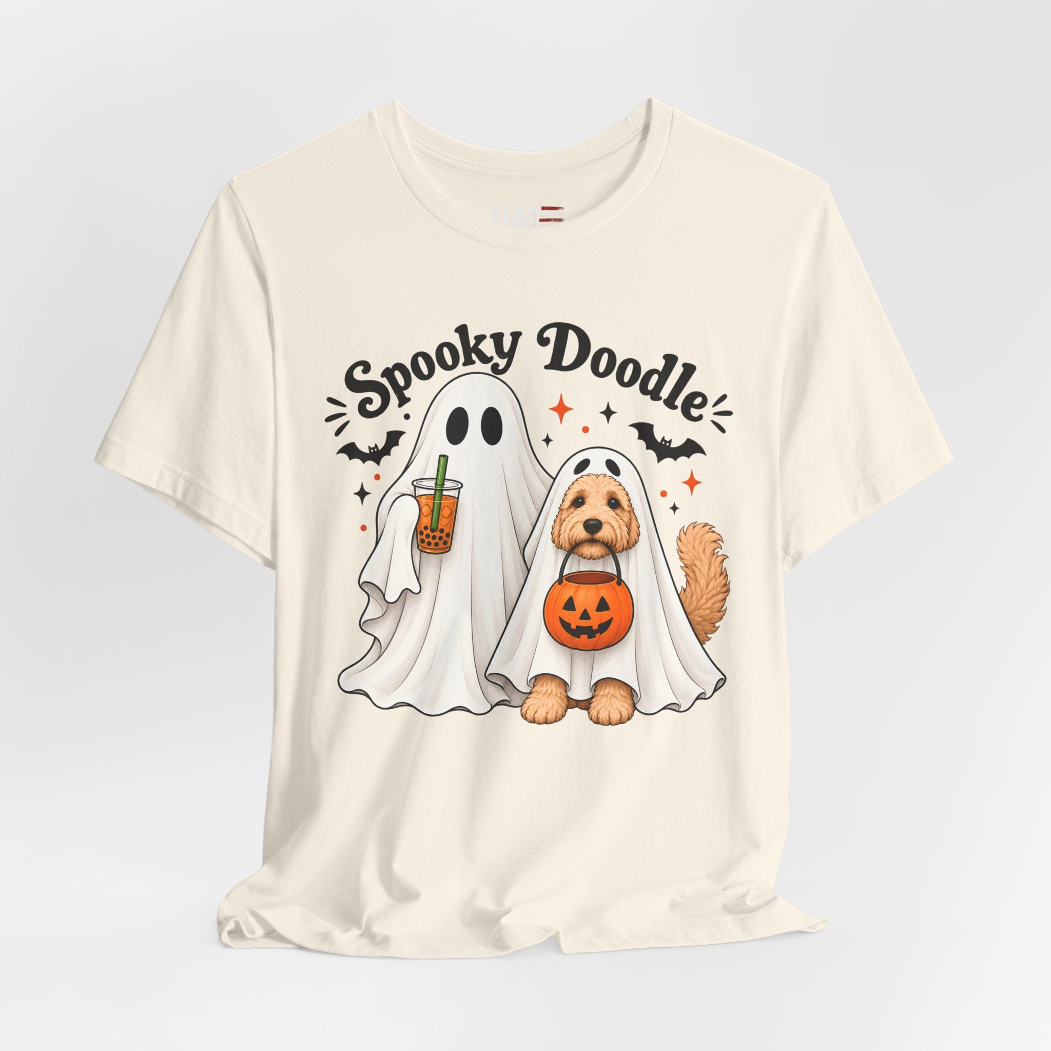Spooky Doodle Halloween T-Shirt — Ghost & Doodle Dog Pumpkin Costume