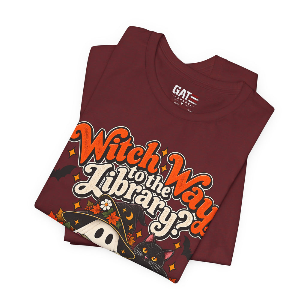 Witch Way to the Library Halloween Shirt | Book Lover Tee