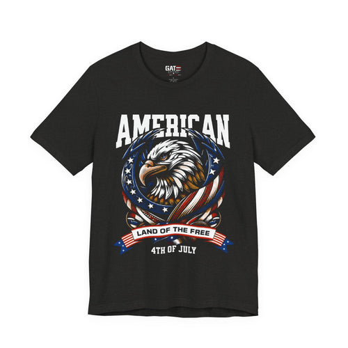American Land of the Free Shirt, 4th of July Eagle Tee, Patriotic USA Flag Shirt, Independence Day Graphic T Shirt, Veteran Gift