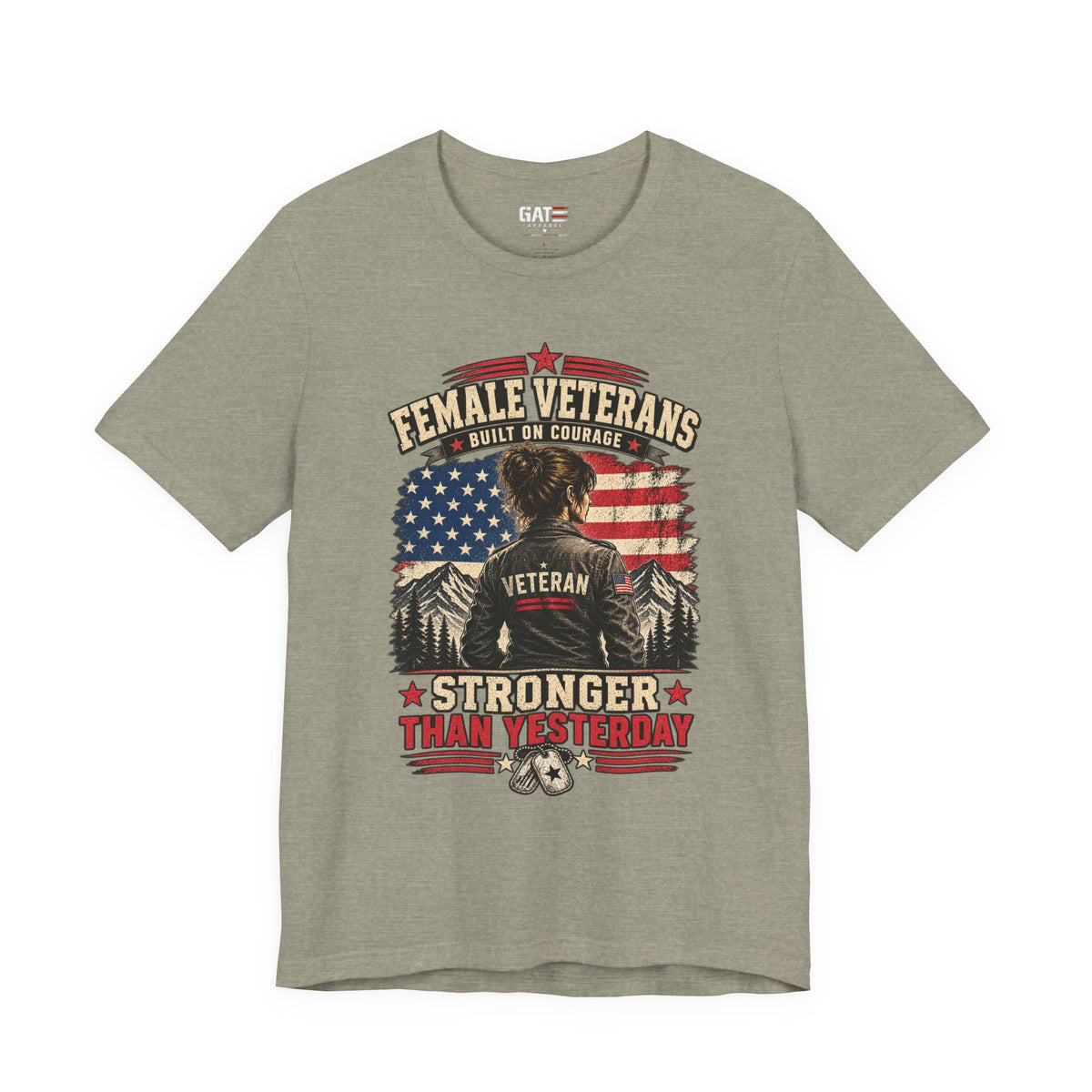 Built on Courage Female Veteran Shirt | Patriotic Tee