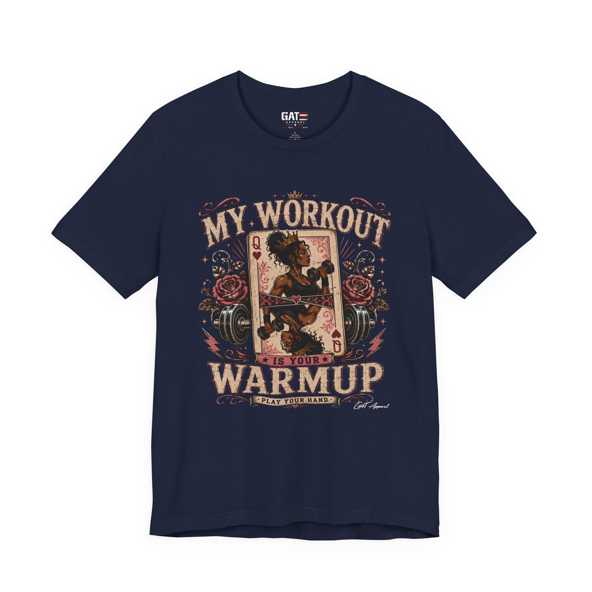 My Workout Is Your Warmup Shirt, Retro Gym Shirt for Women, Queen of Hearts Fitness Tee, Weightlifting Gift