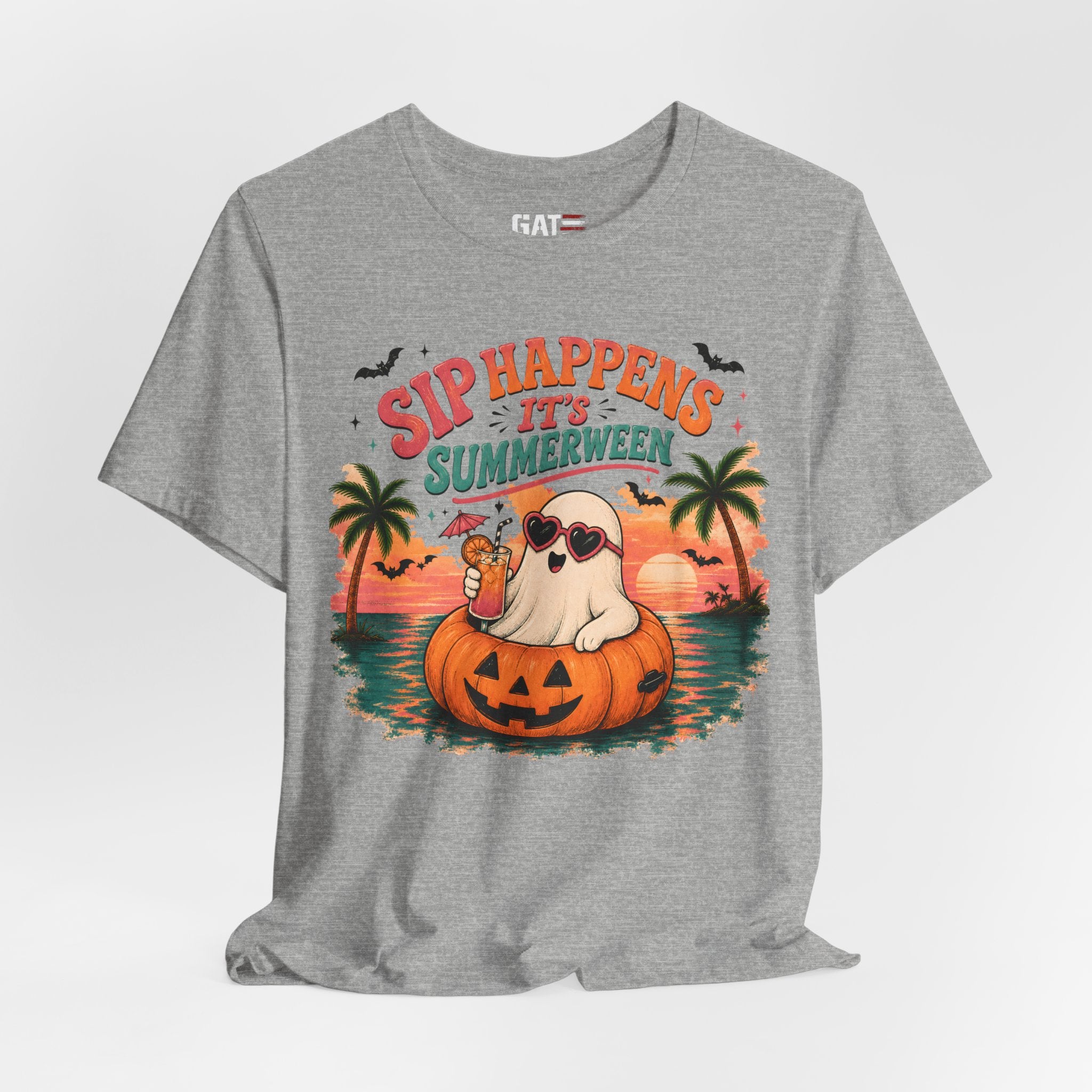 Summerween Shirt, Spooky Beach Shirt, Ghost Beach Tee, Halloween Beach Shirt, Coastal Halloween Tee, Tropical Ghost Shirt