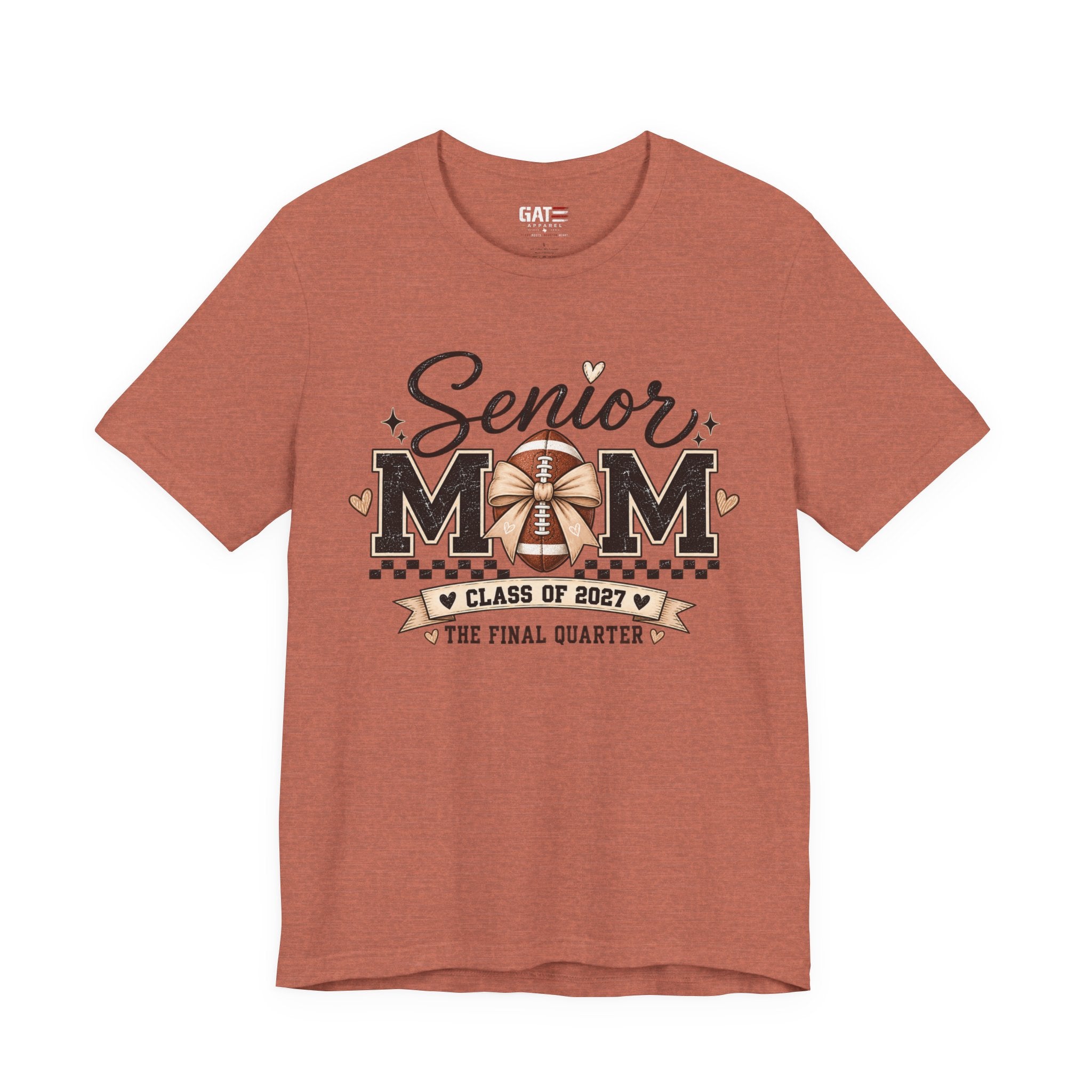 Senior Football Mom Shirt Class of 2027 Final Quarter Game Day T-Shirt