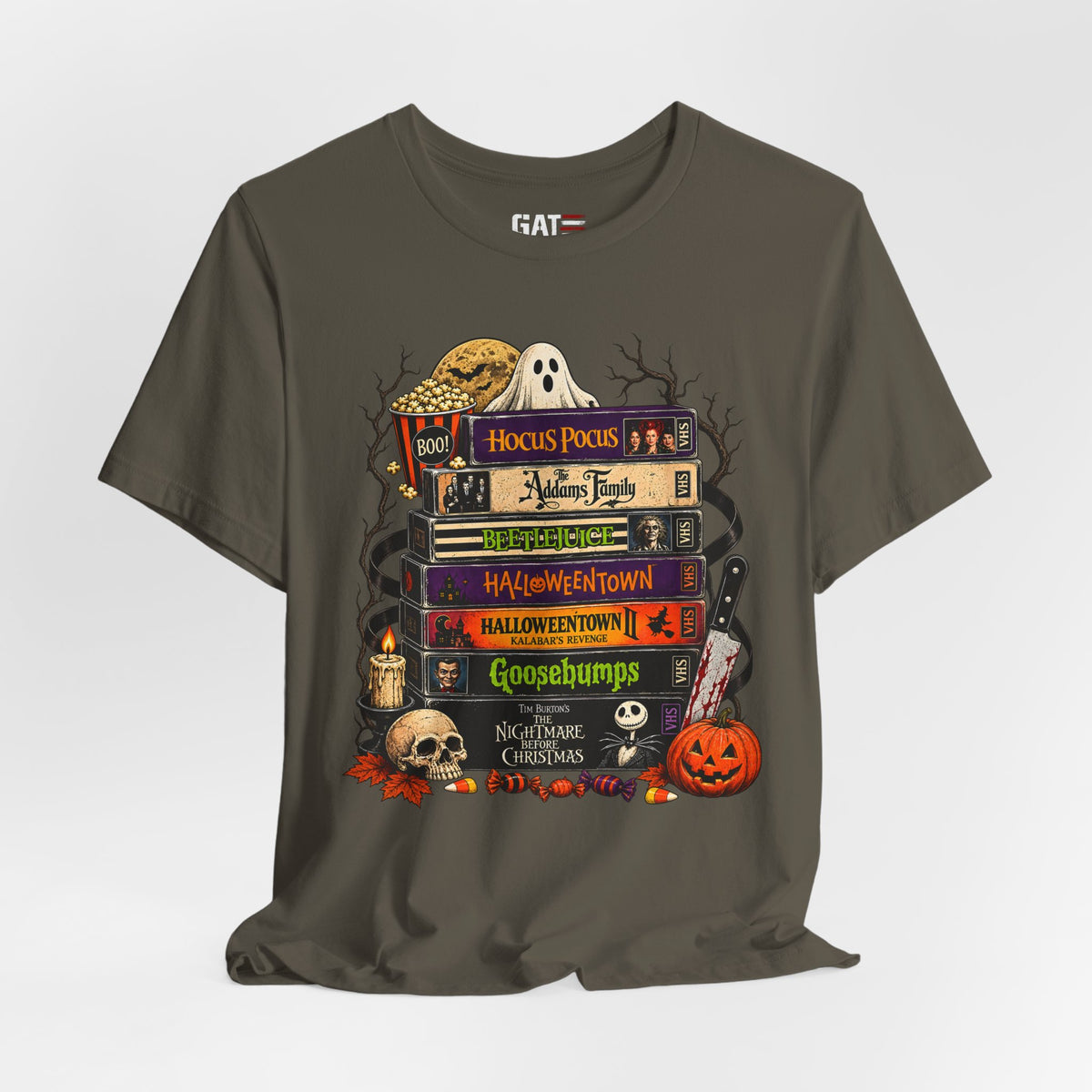 Halloween Movie Stack Shirt | Spooky Classics Tee