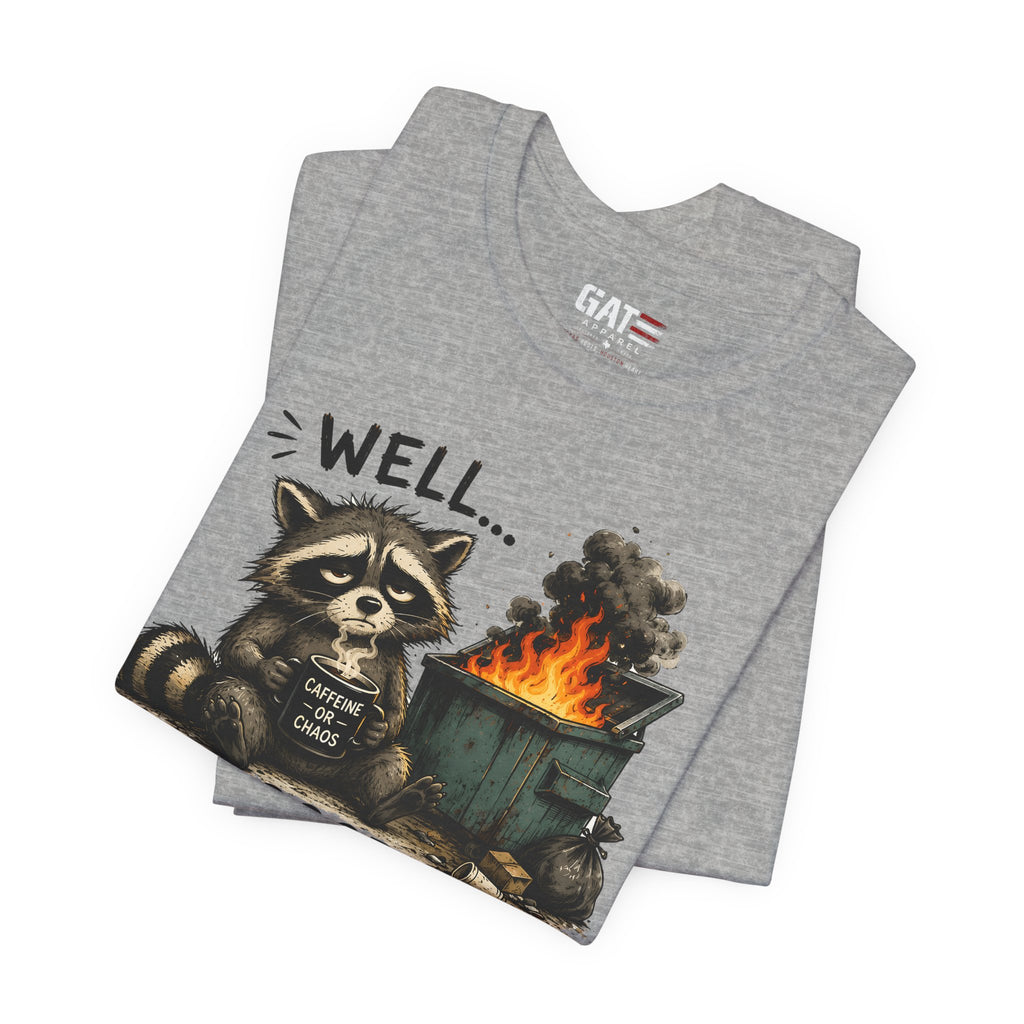 Funny Raccoon Shirt, Coffee Lover Shirt, Trash Panda Tee, Funny Animal Shirt, Sarcastic Shirt, Coffee Addict Gift, Unisex Graphic Tee