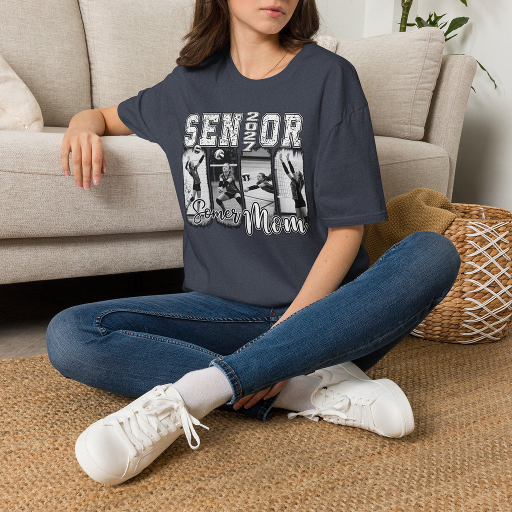 Senior Volleyball Mom T‑Shirt Personalized Photos and Name