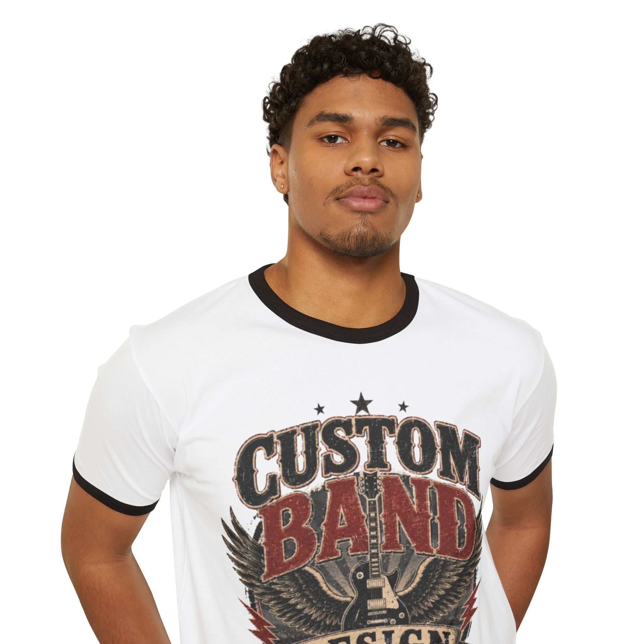Band Graphic Ringer T-Shirt — "Custom Band Design" Retro Rock Tee