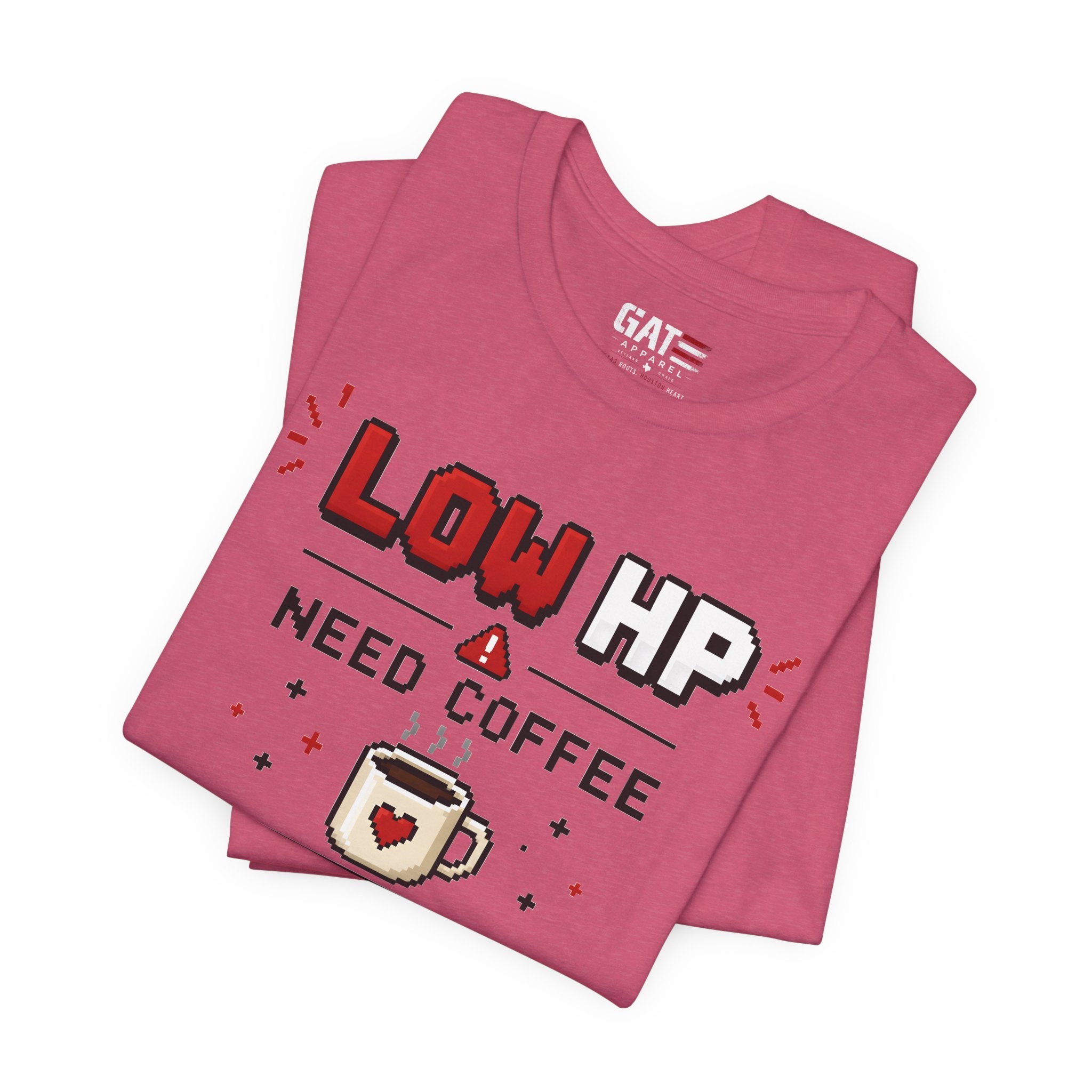 Funny Coffee Lover Shirt, Gamer Coffee Tee, Retro Pixel Art Shirt, Caffeine Addict Gift, Gaming T-Shirt
