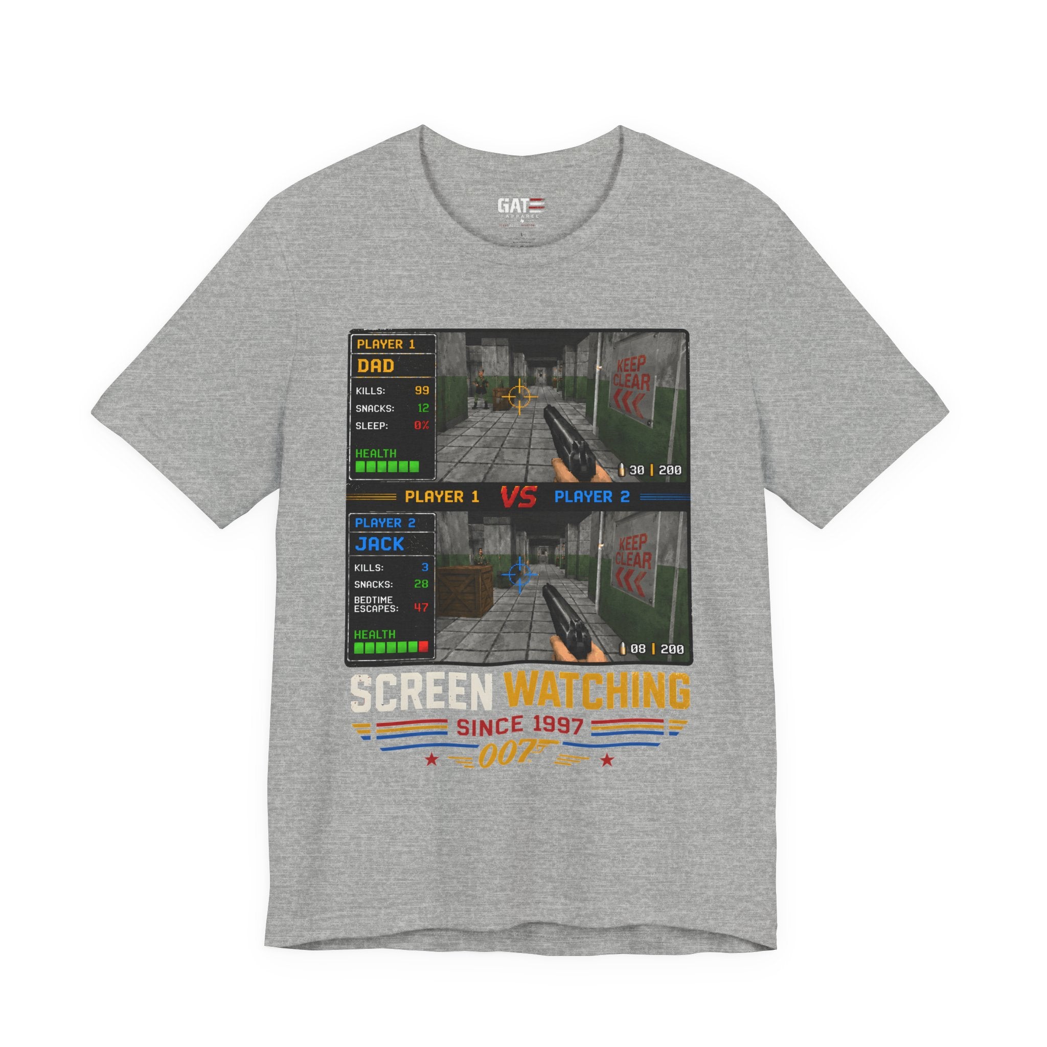Personalized Gamer Shirt, Custom Gaming T Shirt, Retro Video Game Tee, Gamer Gift with Names, Old School Gaming Shirt, N64, Golden Eye
