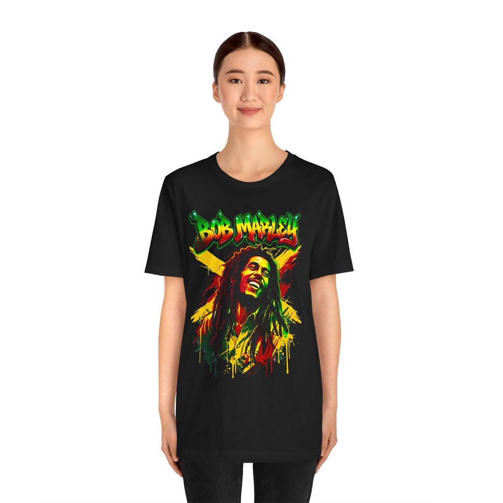 Reggae Legend Portrait Tee — Rasta Colors Music Graphic Shirt