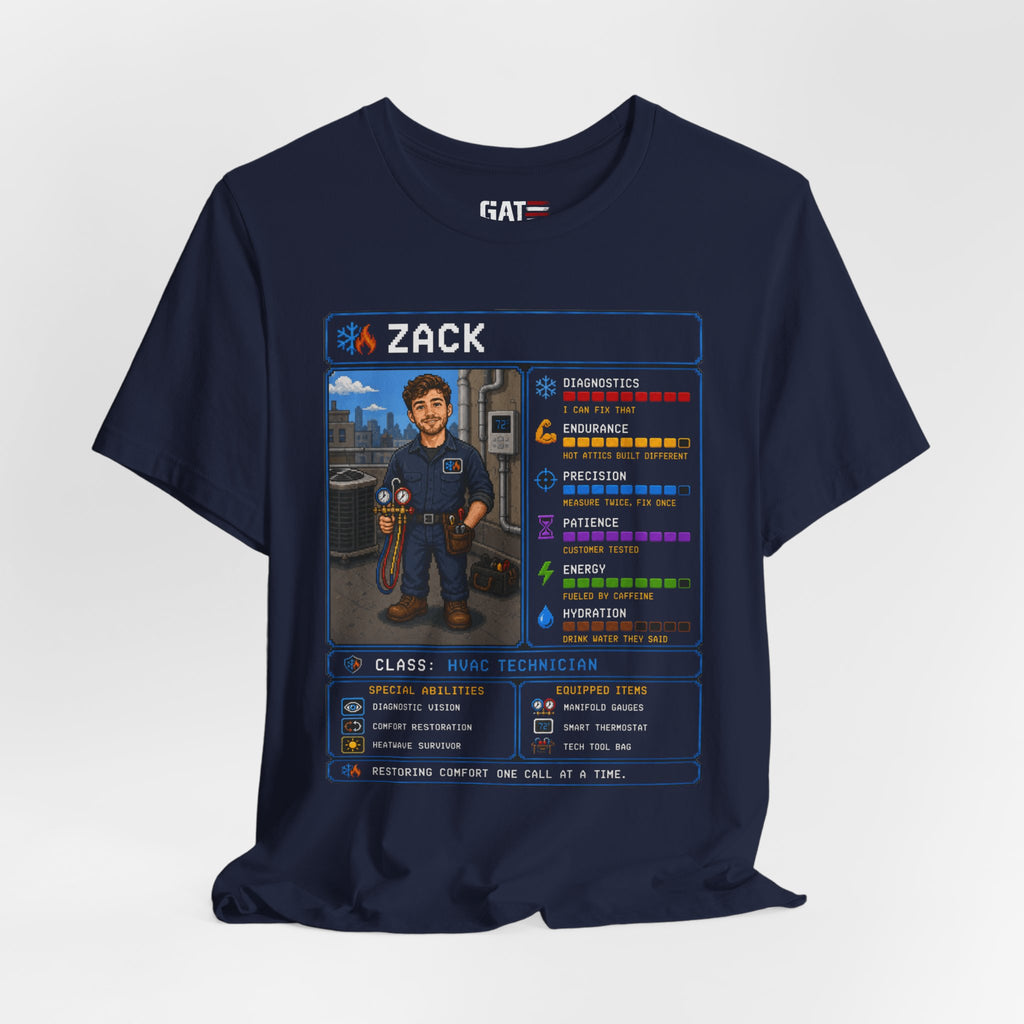 Custom HVAC Technician RPG Character Shirt| Personalized HVAC Tech Gift