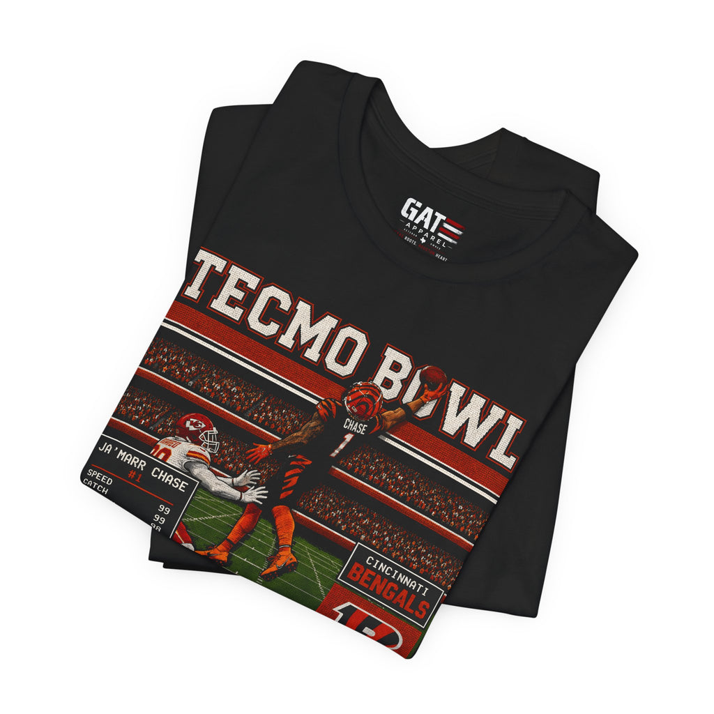 JaMarr Chase Tecmo Bowl Shirt Retro Tecmo Football Tee Vintage Pixel Art Wide Receiver Graphic Football Fan Gift T Shirt