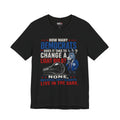 Political Humor T‑Shirt — “How Many Democrats…” Light Bulb Joke Tee