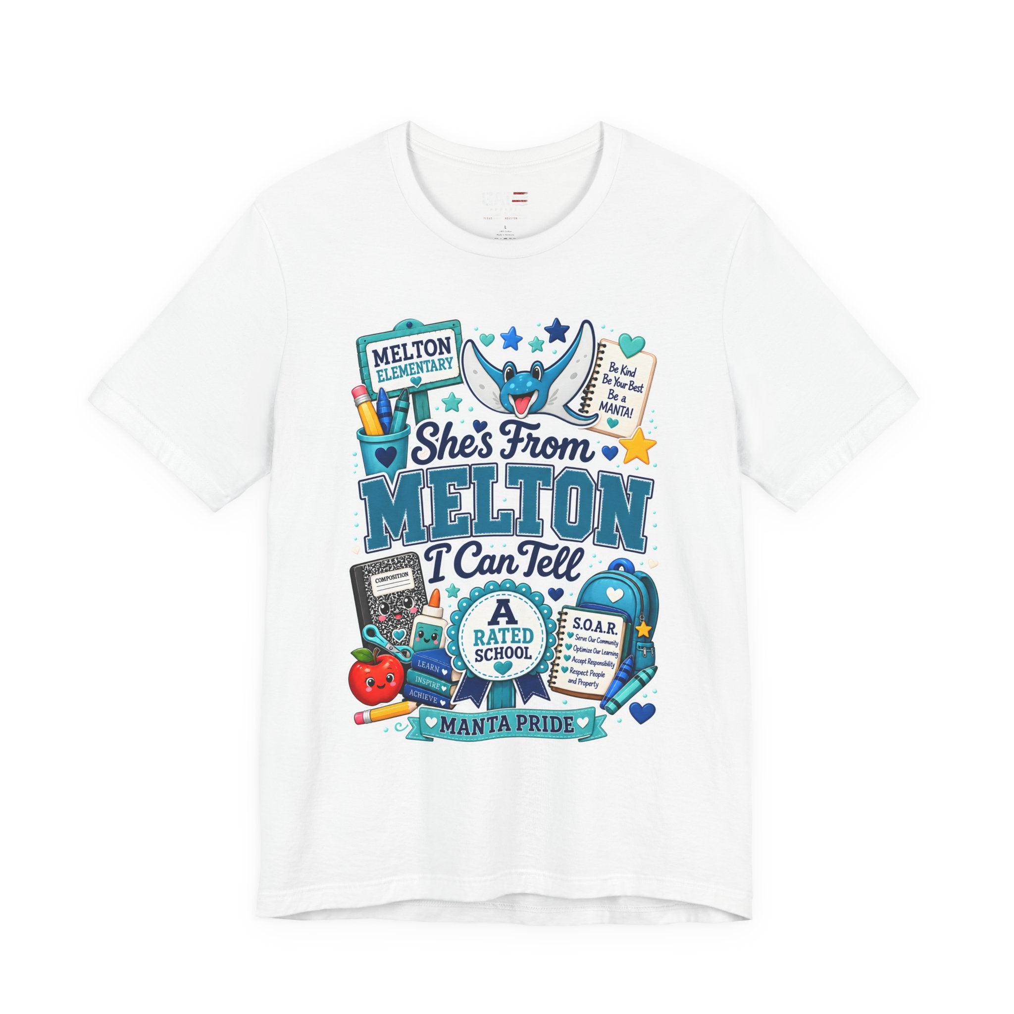 She's From Melton School Tee — Manta Pride Elementary Graphic T‑Shirt