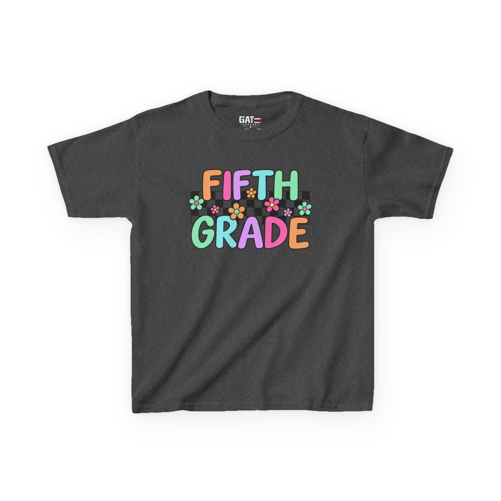 Custom Grade Level Shirt for Kids – Retro Checkered Floral Back to School Tee