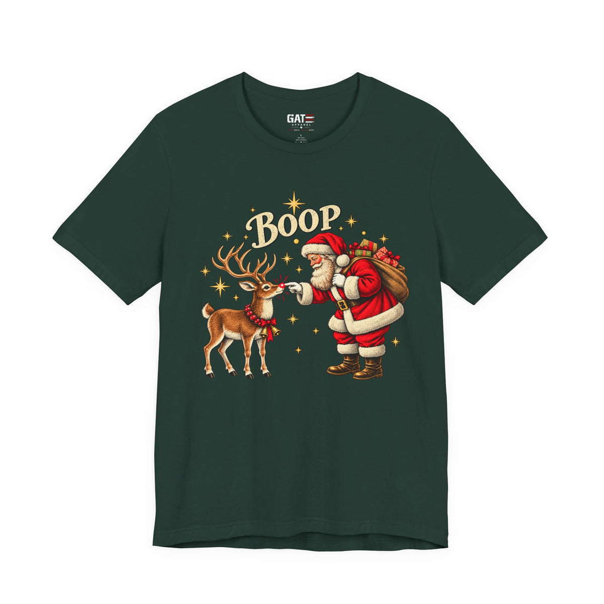 Santa and Reindeer Boop Christmas Graphic T-Shirt - product image 8